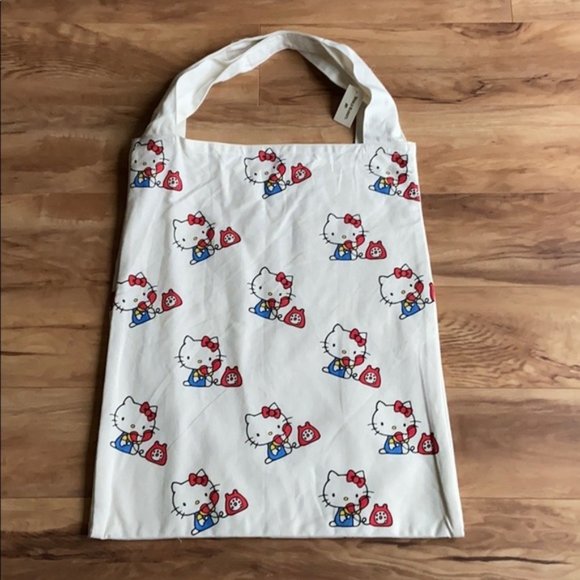 Large Retro Hello Kitty Canvas Tote Bag - Picture 4 of 9